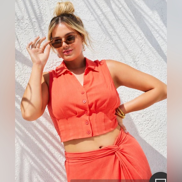 Guilt M linen Top AND Skirt - from Vici Collection - Picture 4 of 13